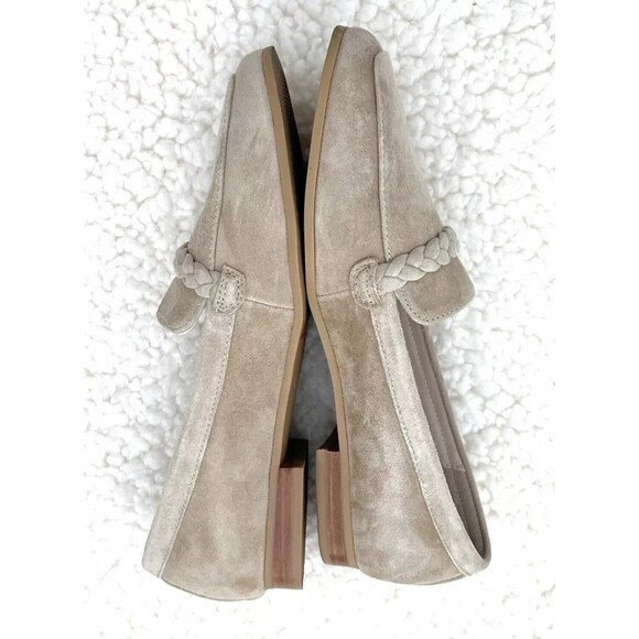 Joie Tan Suede Braided Loafers Flats 8.5 Old Money Preppy Classic Shoes - Picture 2 of 16